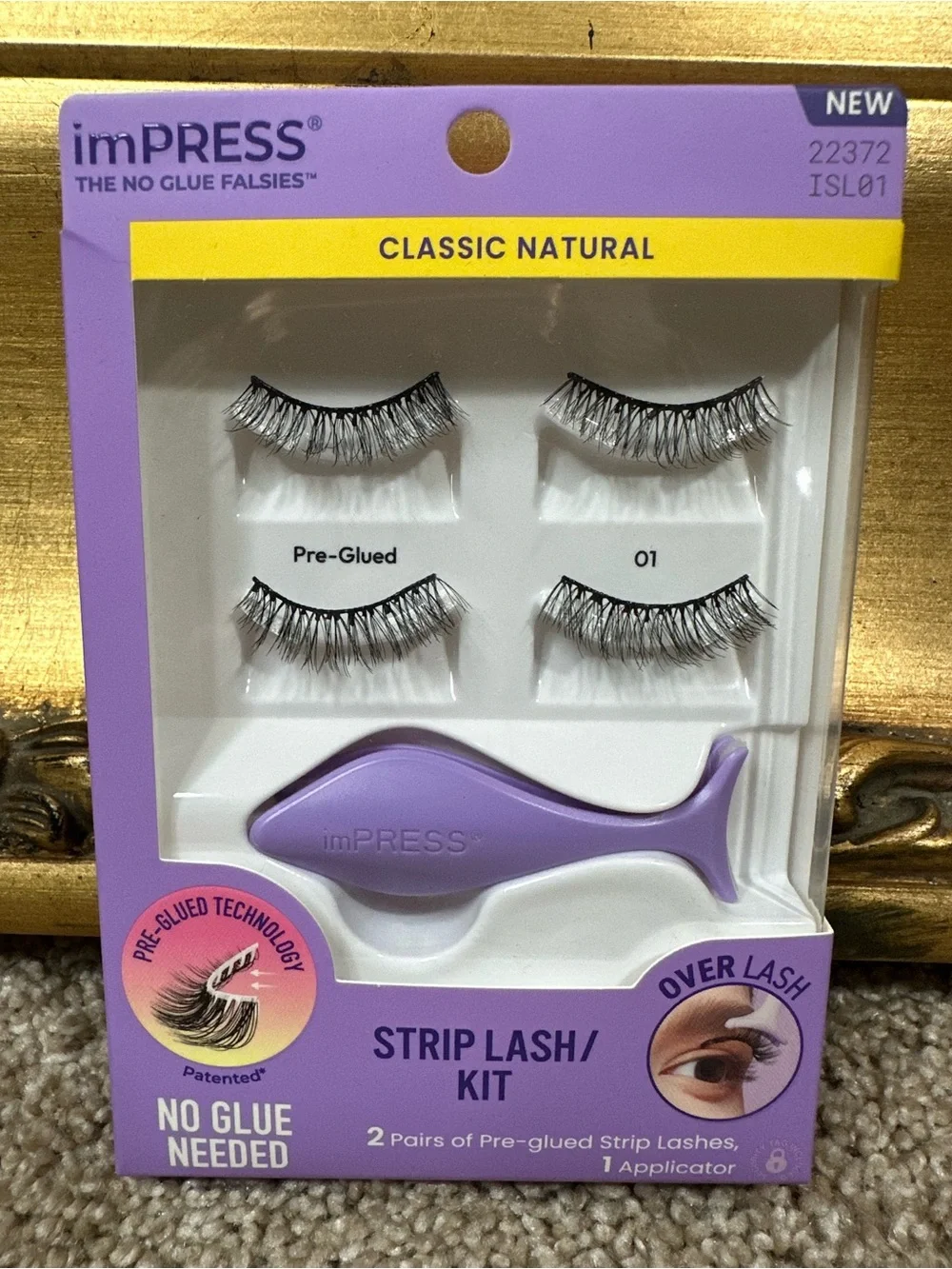 NIB Impress Beauty The No Glue Falsies Lashes Classic Natural 22372